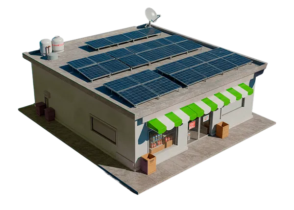 Ilustración de negocio con paneles solares