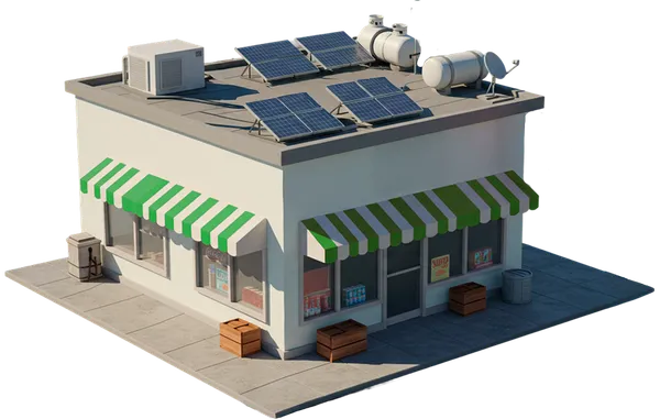 Ilustración de negocio con paneles solares